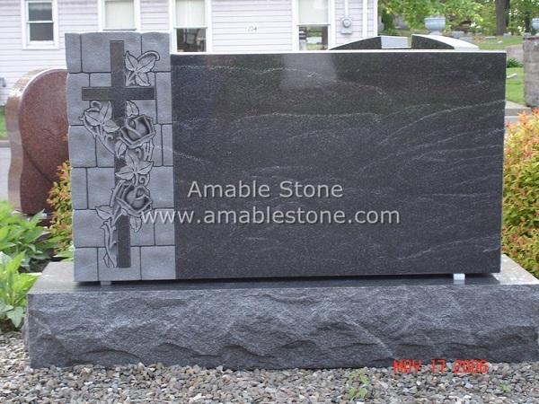 Monument, Tombstone, North American Monument, Black Granite, New Design