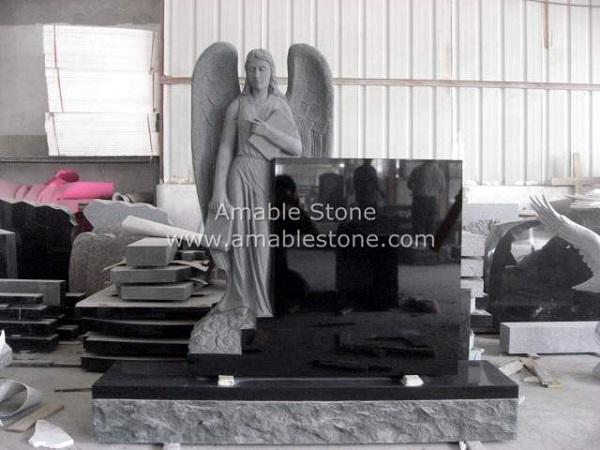 Monument, Tombstone, North American Monument, Black Granite, New Design