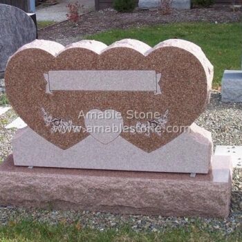 Monument, Tombstone, Red Granite Monument, North American Style