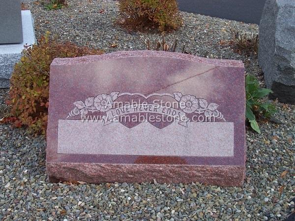 Monument, Tombstone, Red Granite Monument, North American Style