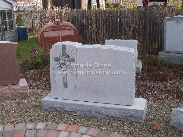 Monument, Tombstone, Red Granite Monument, North American Style