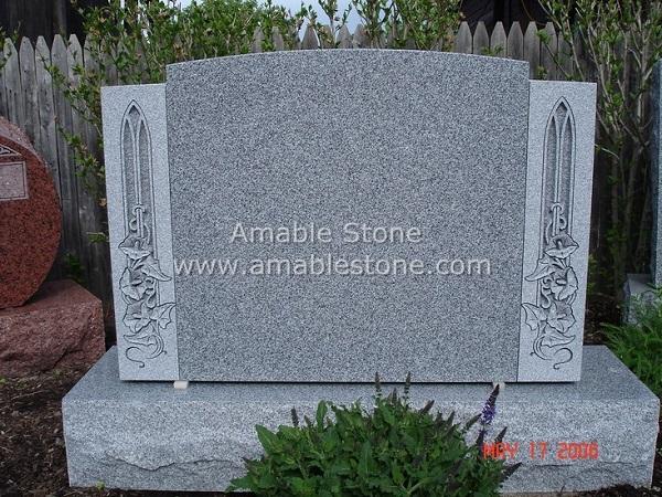 Monument, Tombstone, Red Granite Monument, North American Style