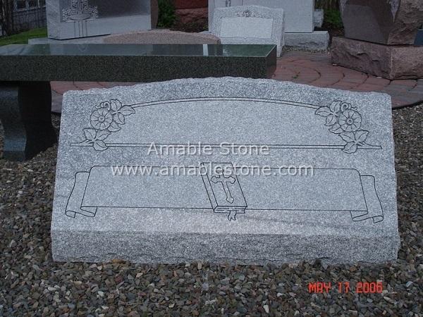 Monument, Tombstone, Red Granite Monument, North American Style