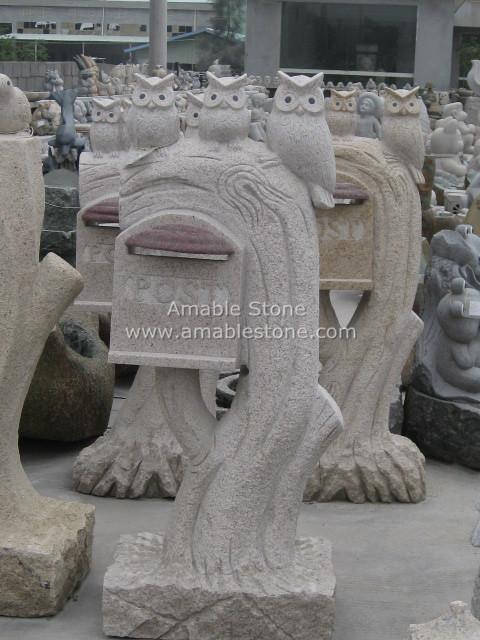 Mailbox, Unique Design, Granite Post Box, Skillful Carving