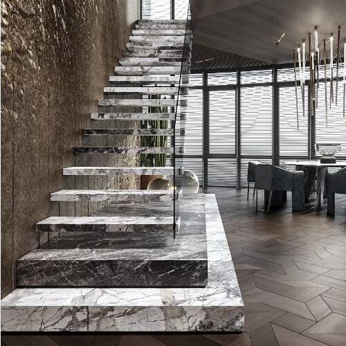 Italian White Marble, Elegant Design