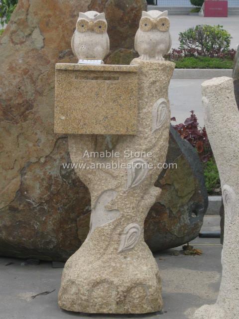 Mailbox, Unique Design, Granite Post Box, Skillful Carving